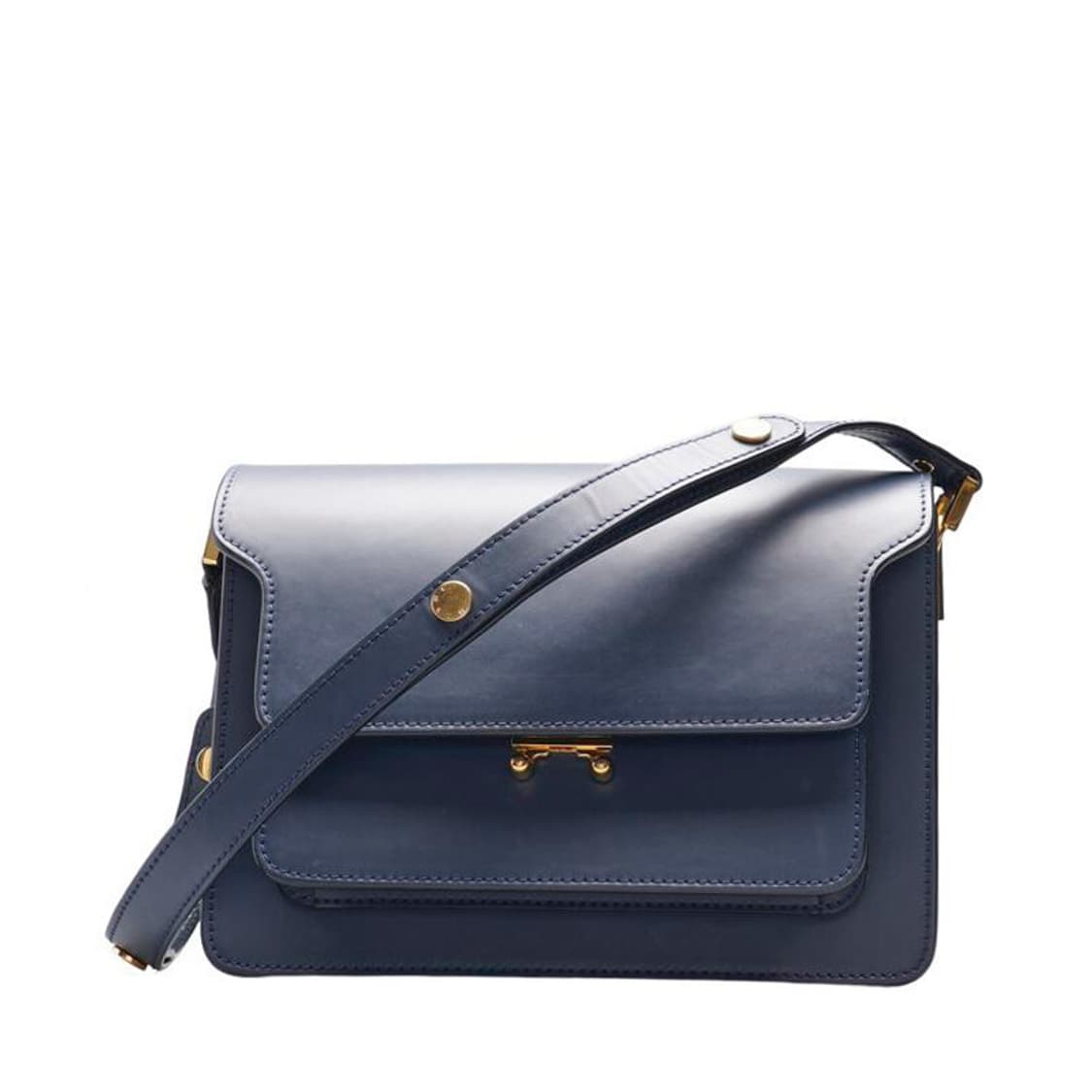 (중고) 마르니 네이비 카프스킨 트렁크 미듐 숄더백 상품이미지1