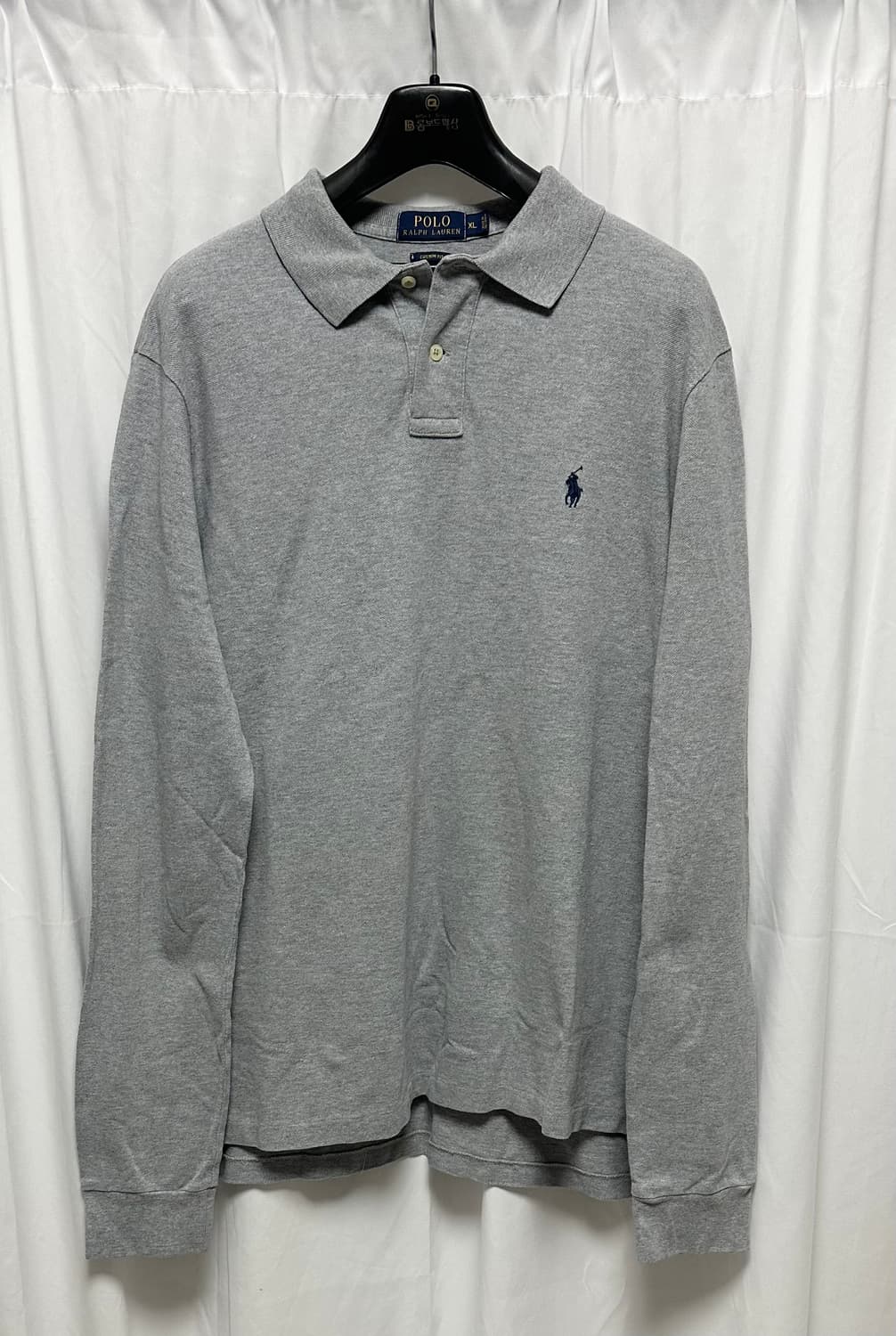 no.100 폴로 랄프로렌 긴팔 pk티셔츠 상태s급 그레이 XL 상품이미지1