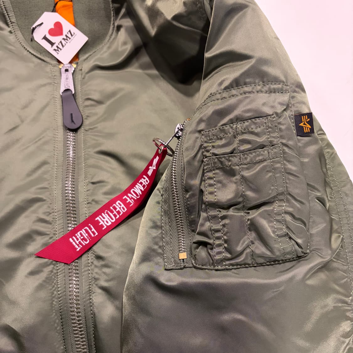 [S] 알파인더스트리 마원 MA-1 봄버 자켓 그린 B833 상품이미지6