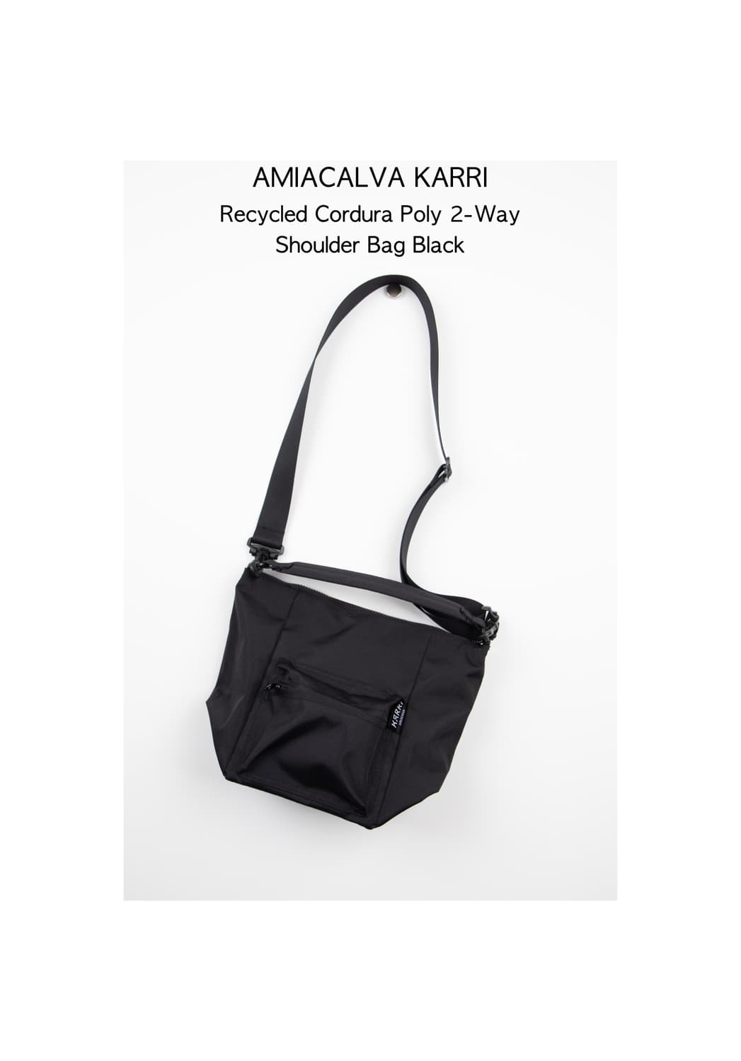 Amiacalva Karri 리사이클 코듀라 폴리 2웨이 숄더백 블랙 상품이미지1