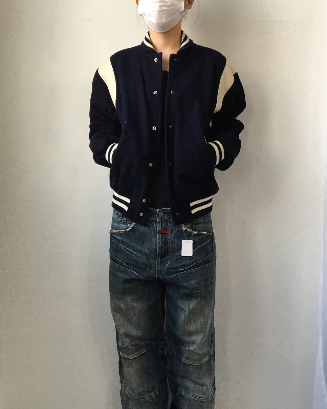 Leather layered woolen jacket 상품이미지1