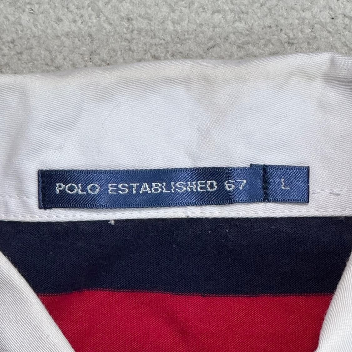 RALPH LAUREN 스트라이프 럭비티 반팔 L 상품이미지4