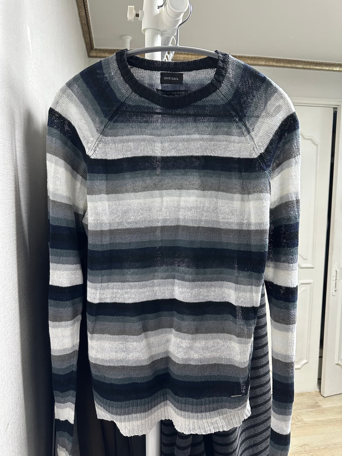 [DISEL] 디젤 빈티지 Y2K 스트라이프 슬림핏 메쉬 니트 상품이미지2