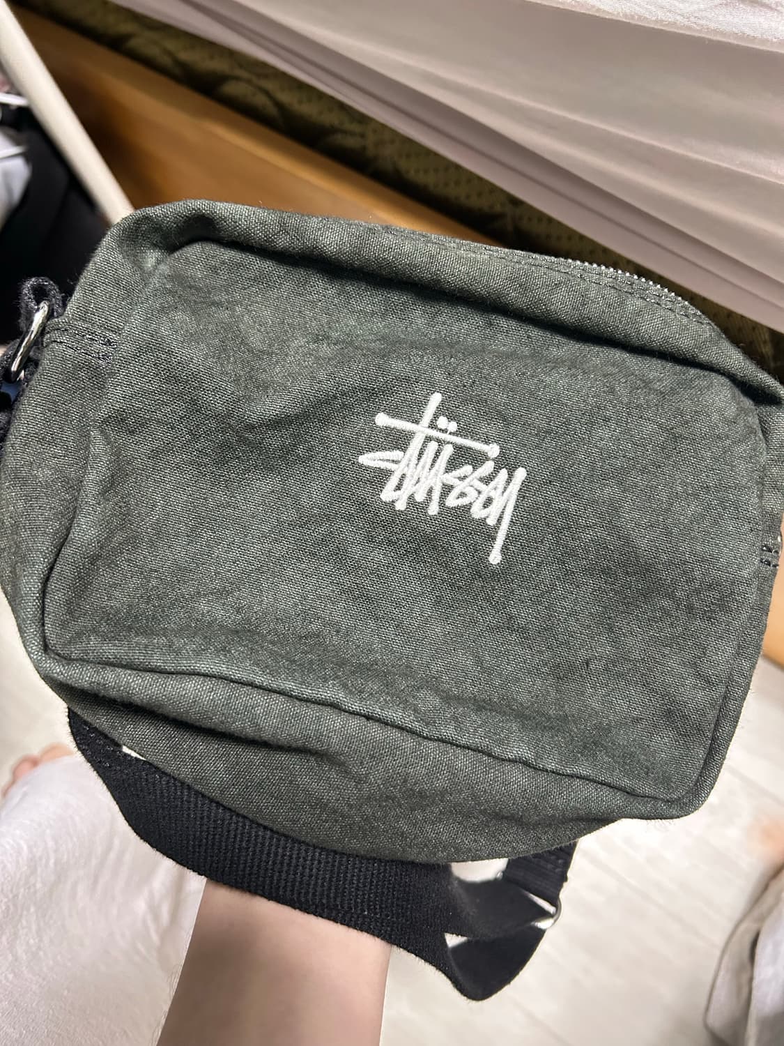 스투시 캔버스 사이드 파우치 워시드 블랙, 크로스백 미니백 상품이미지1