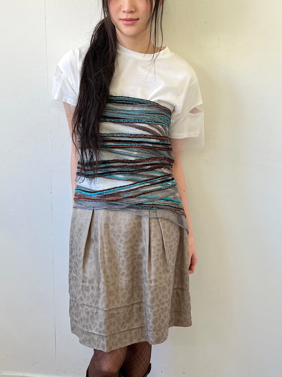 Japan vtg 시스루 머플러 상품이미지5