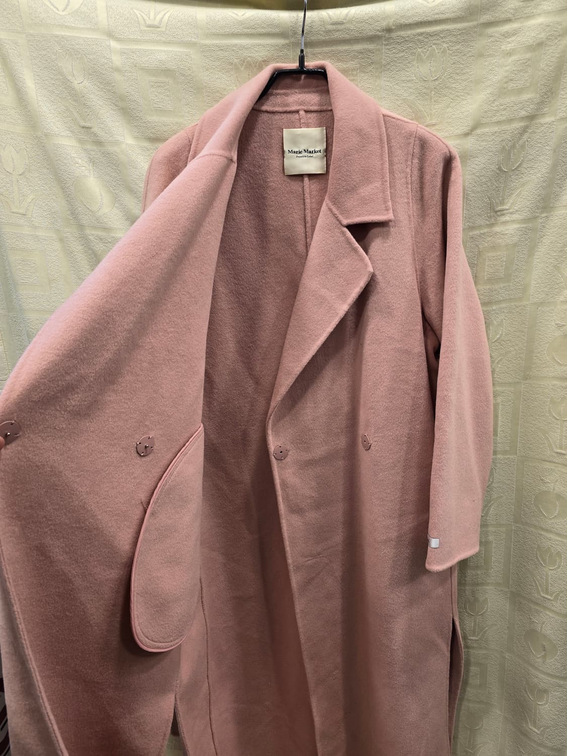 마리마켓 핸드메이드 핑크 울 롱 코트 M(66) 상품이미지7