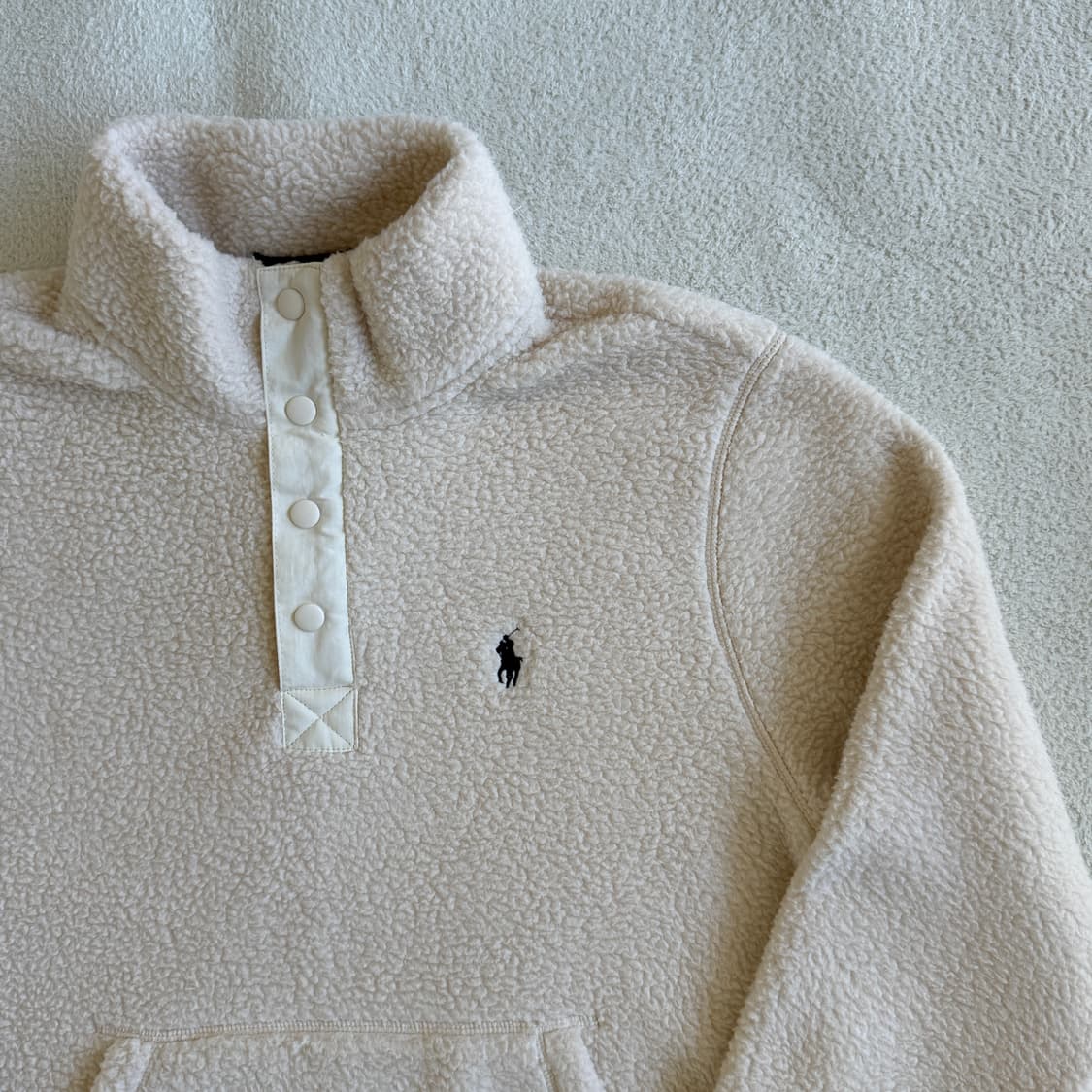 폴로랄프로렌 반집업 뽀글이 후리스 아이보리 상품이미지2