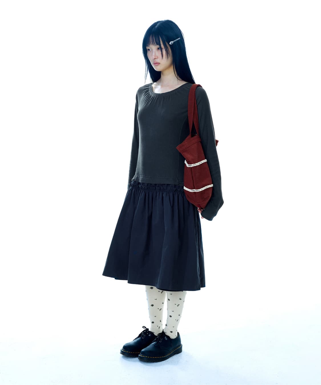 코이세이오 투웨이 셔링원피스 블루차콜 상품이미지3