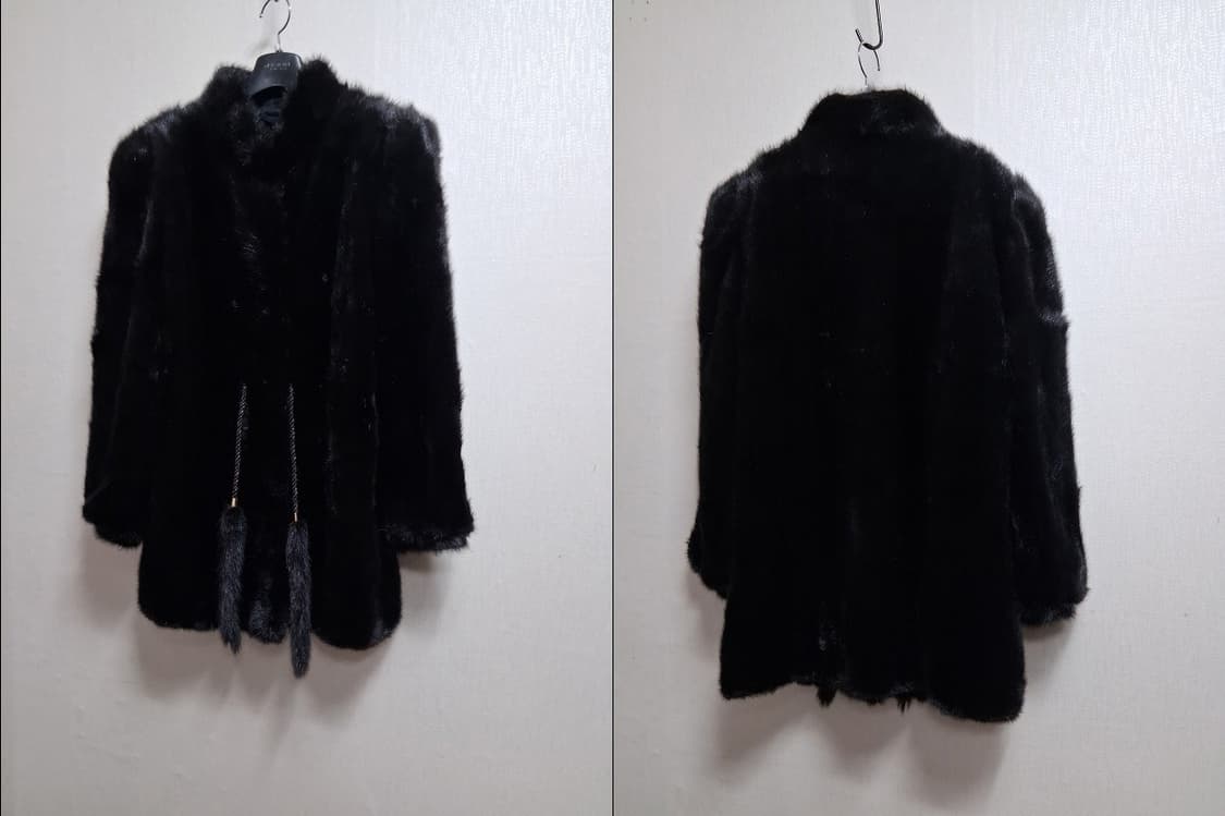 일본빈티지 Fourrure 완전 까망 블랙밍크코트 거꾸로밍크 미착컨디션  상품이미지10
