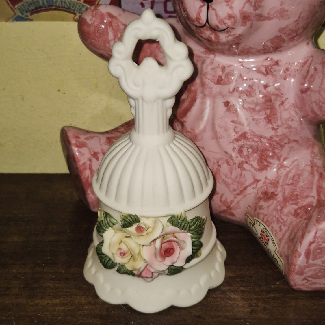 엔틱 핸드 입체 꽃포지 포셀린 탁상&벽걸이 벨 상품이미지1