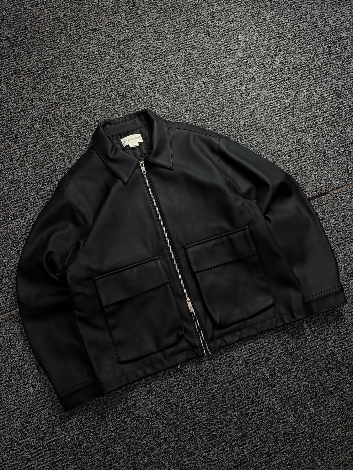 라퍼지스토어 버핑 레더 블랙 해링턴 자켓 블랙 1919 상품이미지1