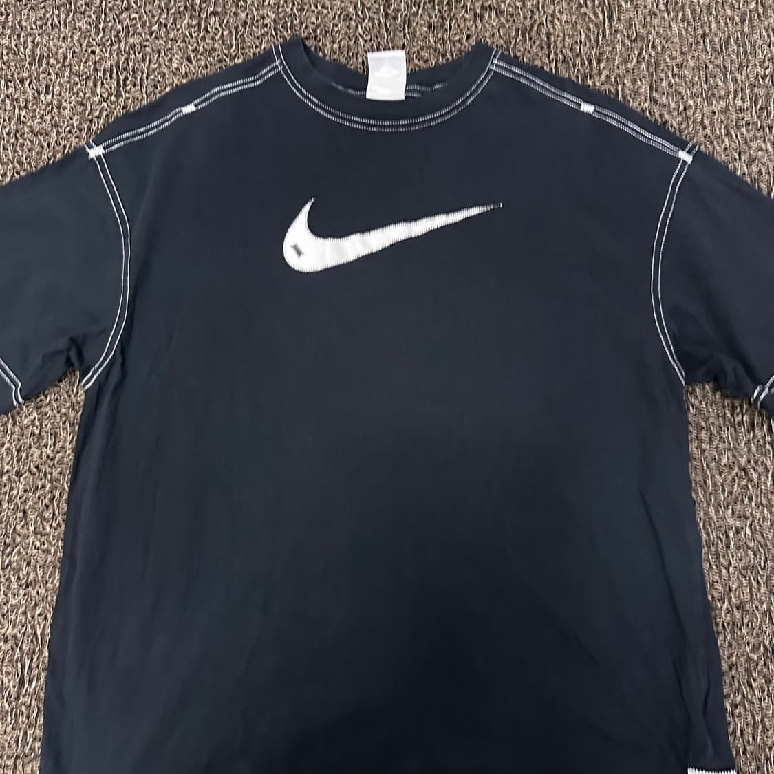 NIKE 나이키 스우시 스티치 공용 반팔티셔츠 블랙 S 상품이미지3