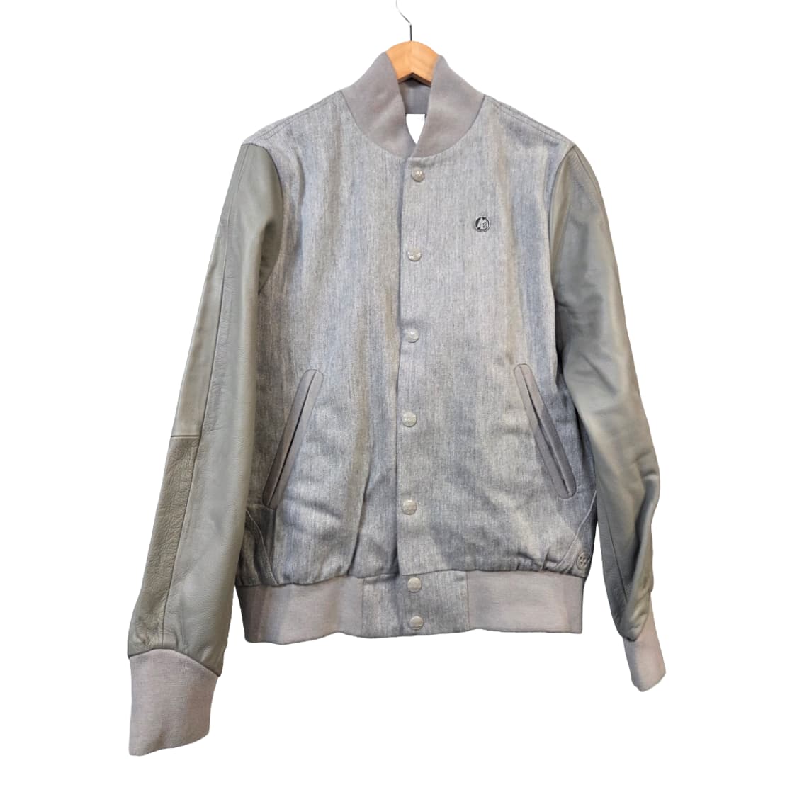 G-STAR 회색 레더 소매 스타디움 자켓(M) 상품이미지1