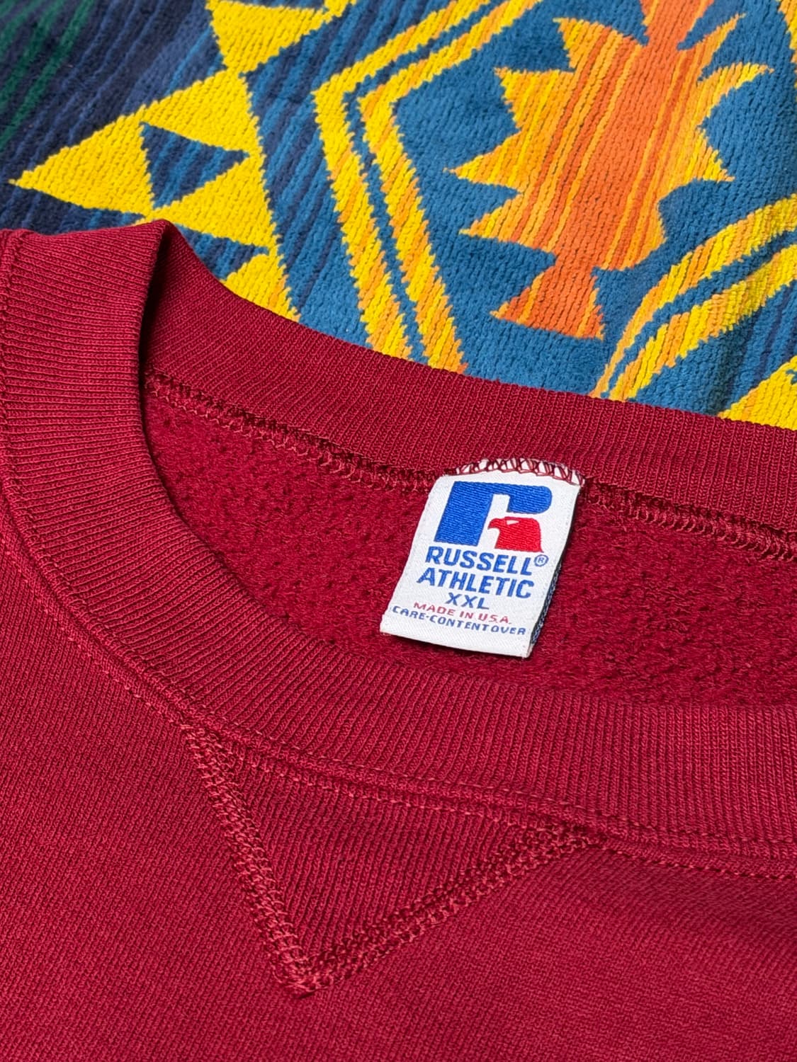 90s Russell Athletics logo sweat red xxl 상품이미지3