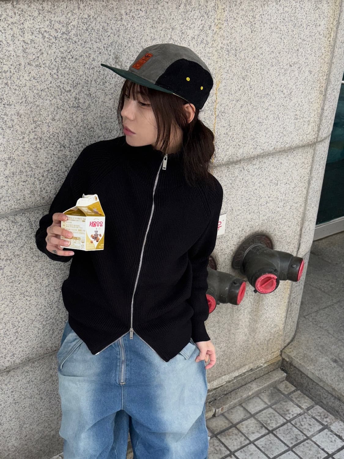 *Pre order [unisex] 코지무드 하이넥 투웨이 니트집업(2c 상품이미지3