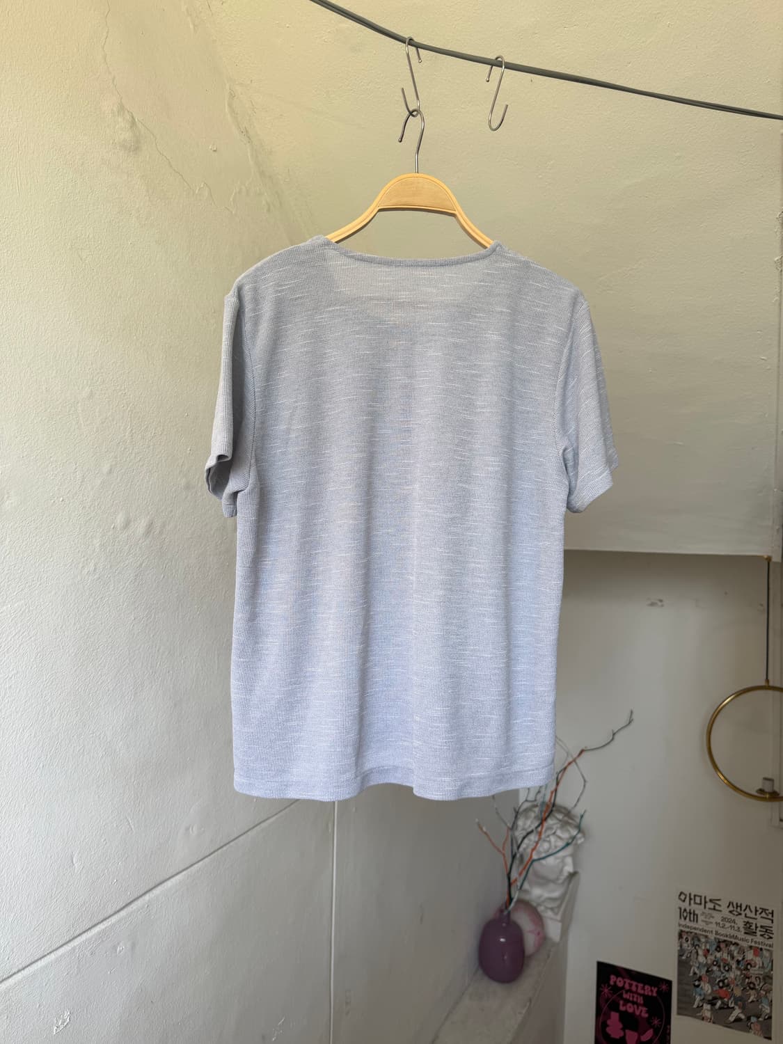 소라색 페어리 자수 반팔 티셔츠 상품이미지5