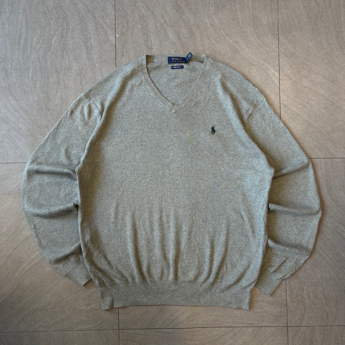 폴로 정품 그레이 피마 코튼 니트 상품이미지1