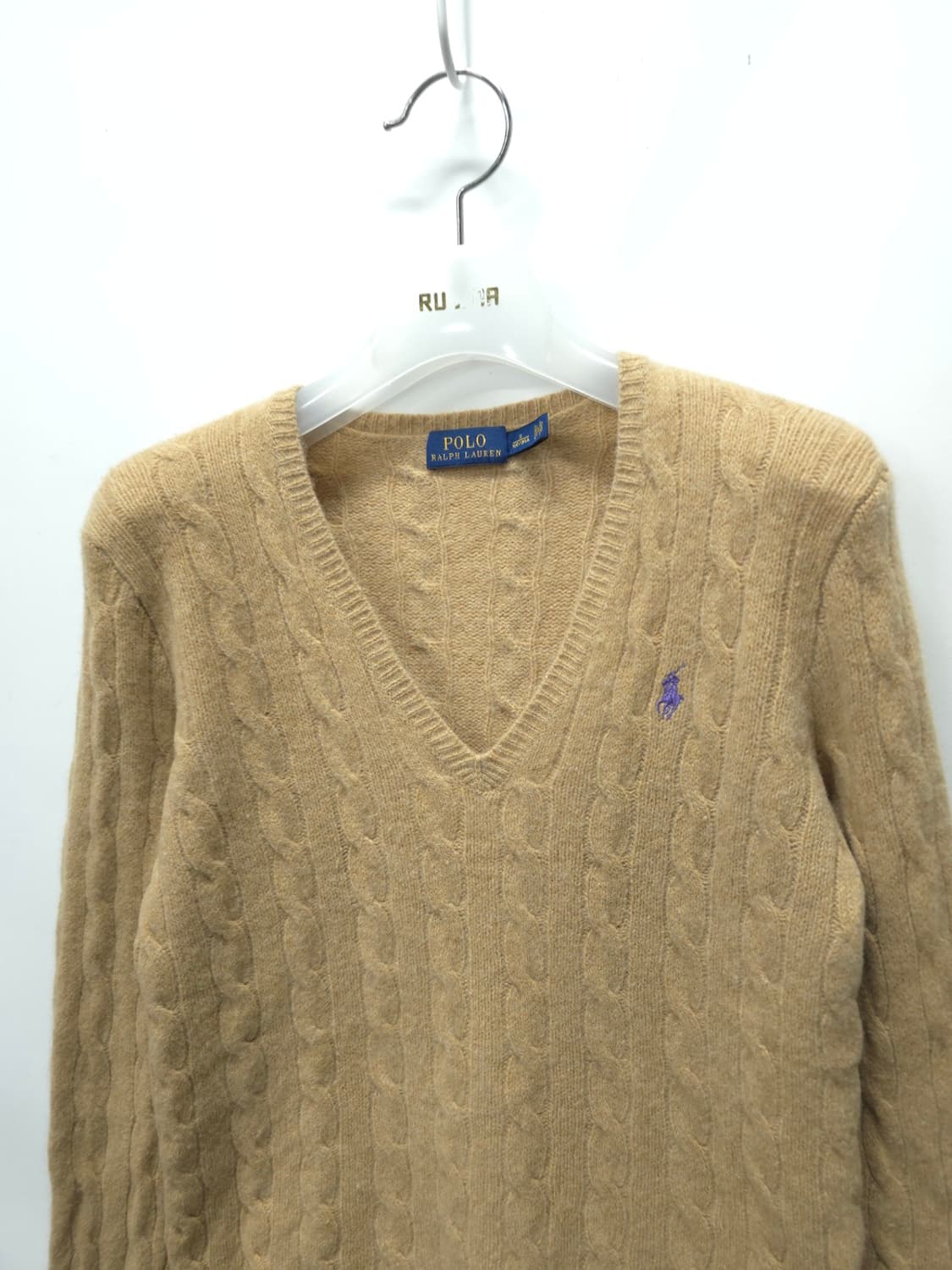 폴로 캐시미어 케이블 브이니트 (여성44~55) 상품이미지3
