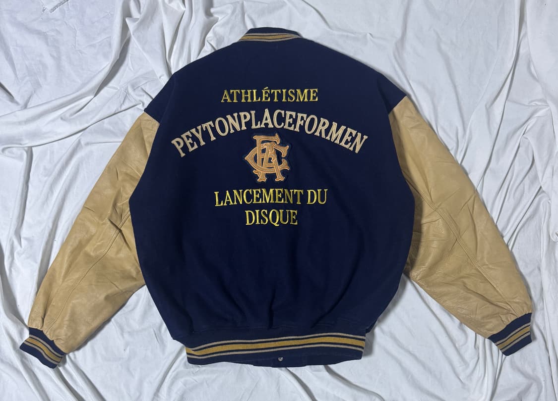 PPFM 소가죽 와펜 자수 바시티 자켓 상품이미지1