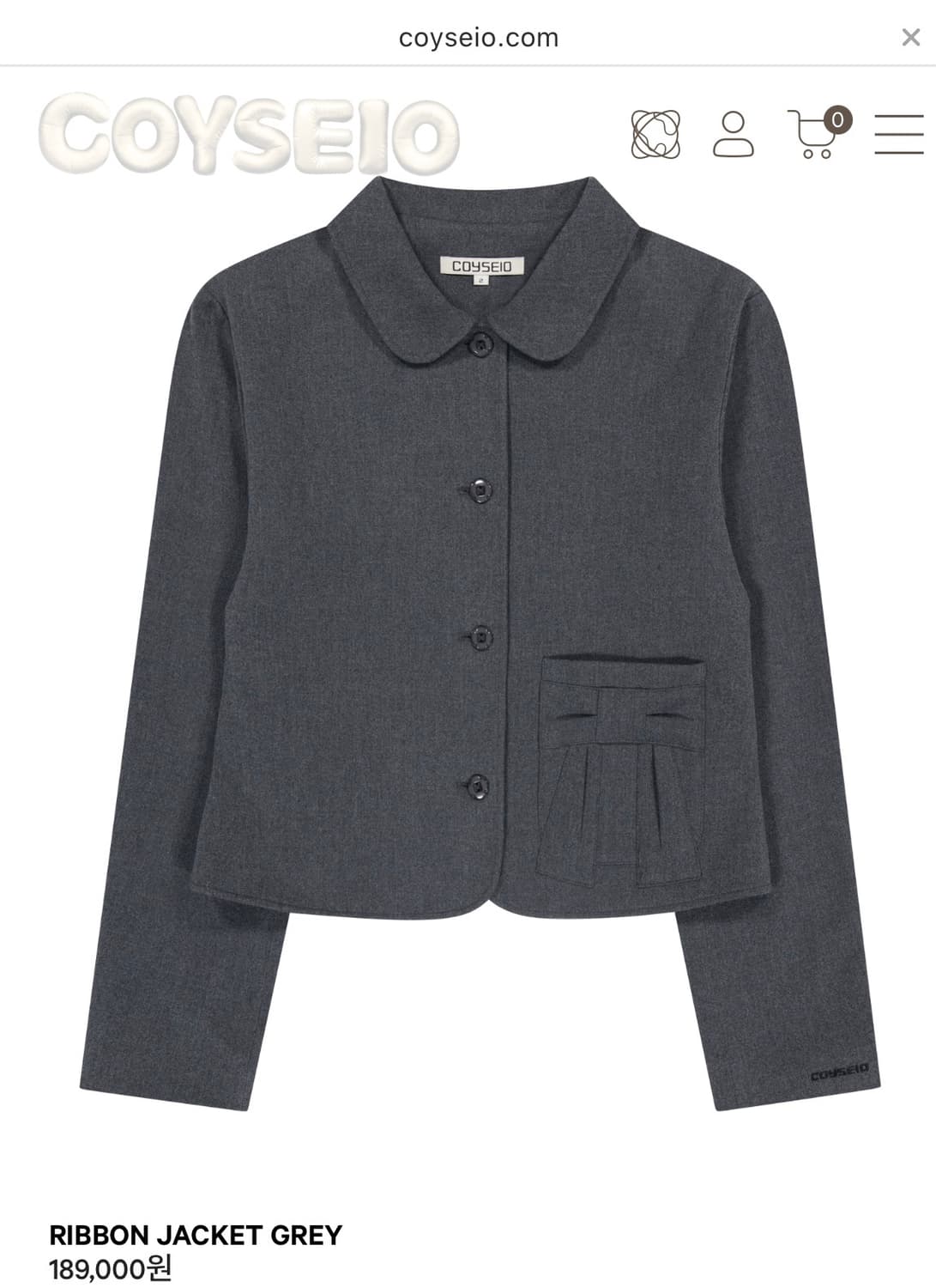 코이세이오 리본 자켓 1사이즈 상품이미지1