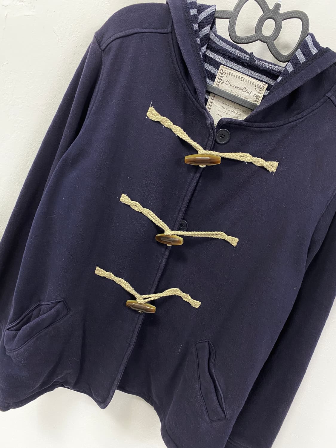 네이비 스트라이프 떡볶이 숏 후드 집업 상품이미지6