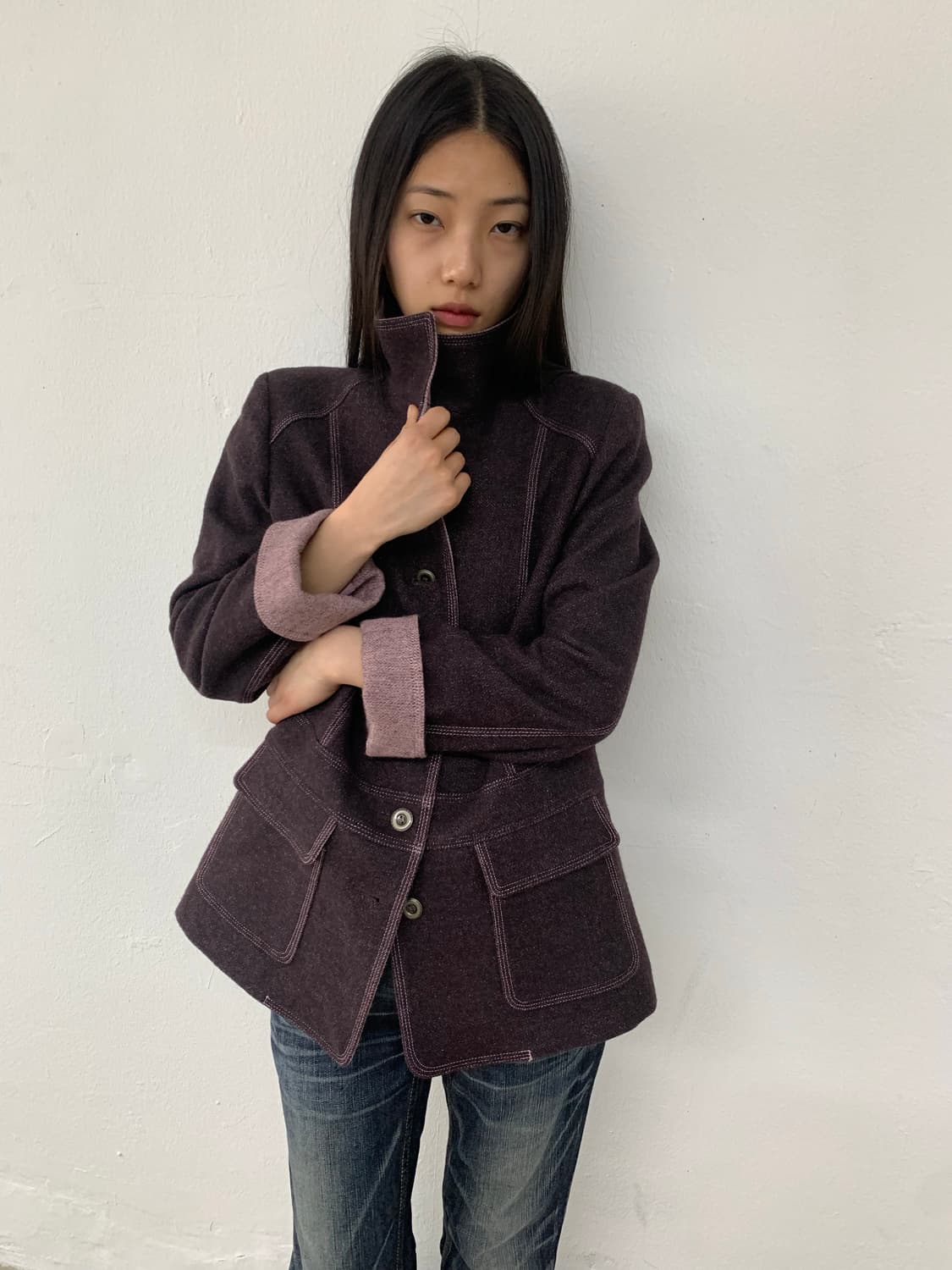 Purple wool jk 상품이미지1