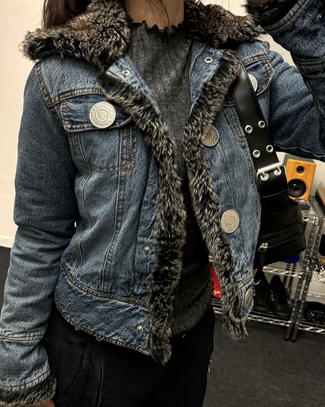 올드 빈티지 퍼 카라넥 데님 자켓 상품이미지3