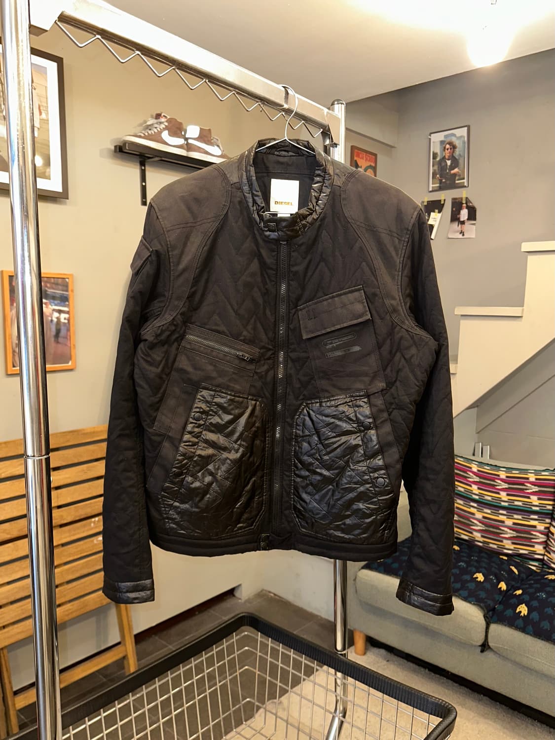 Diesel nylon/cotton multi quilted jacket 상품이미지3