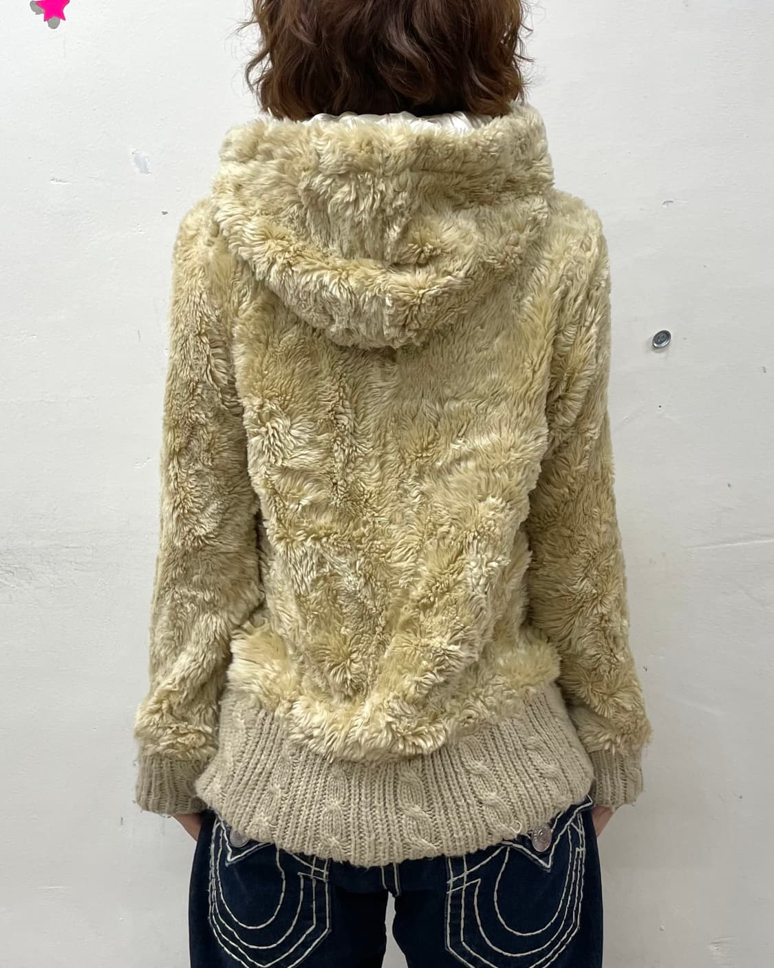Bear Beige Fur Hooded Jacket  상품이미지3