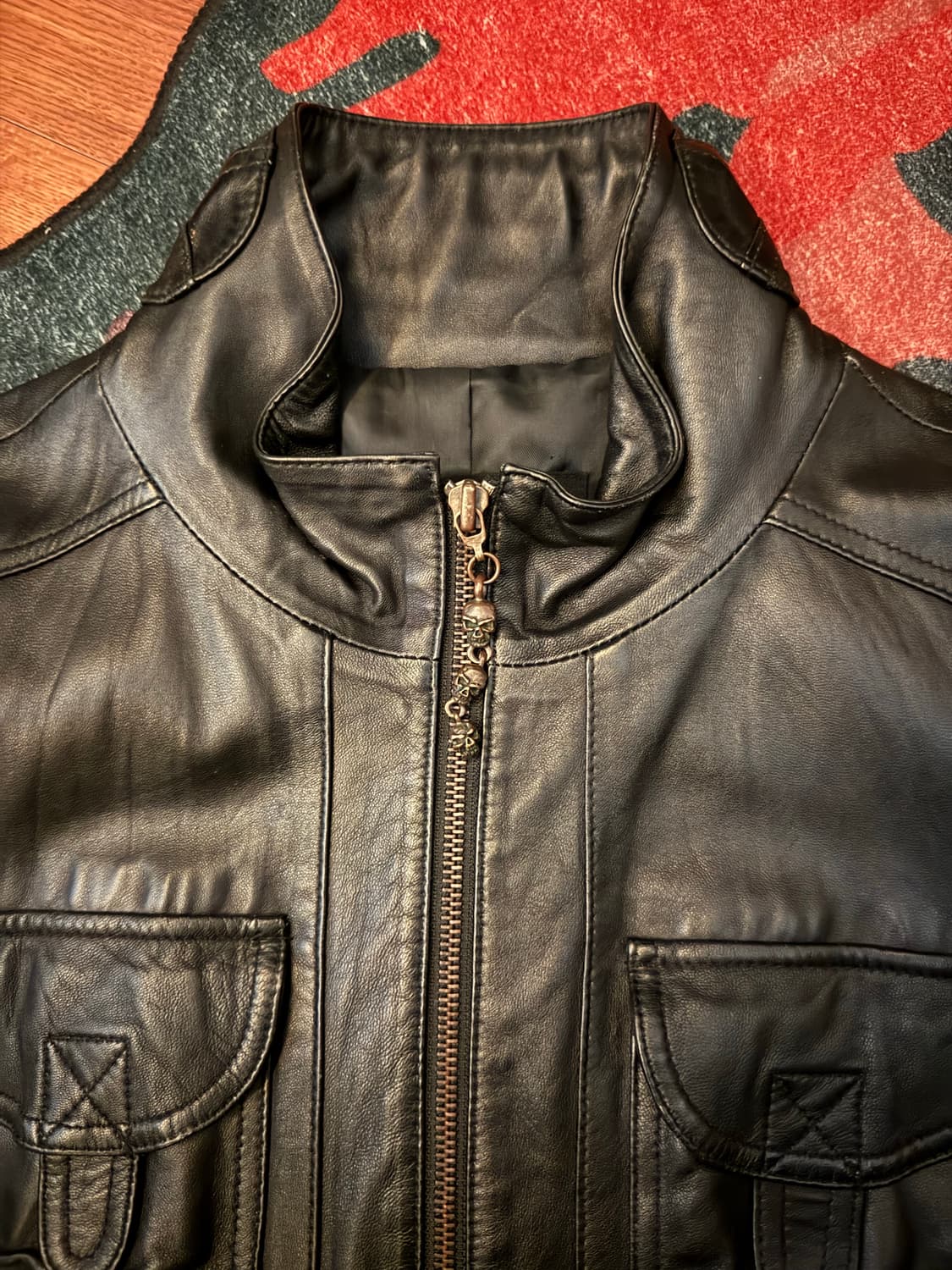 Number (N)ine 07AW 스컬 체인 레더 자켓 상품이미지3