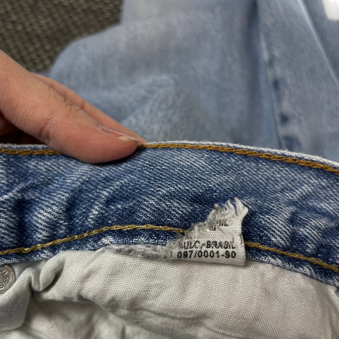 (35) 리바이스 505 35X32 연청 데님 팬츠 상품이미지5