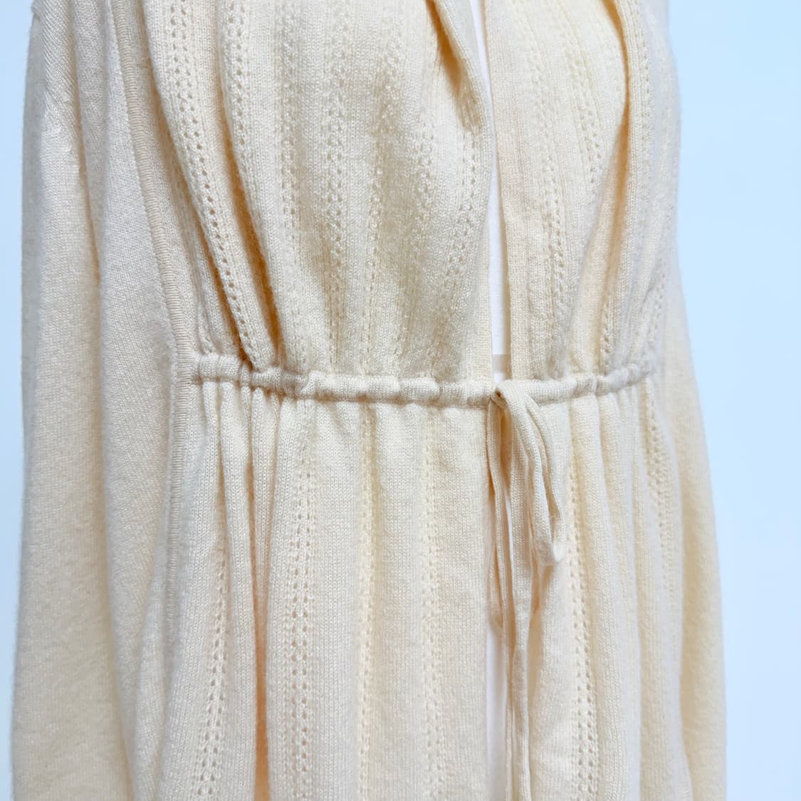 [캐시미어 100%] 아이보리 셔링 포인트 롱 가디건 상품이미지5