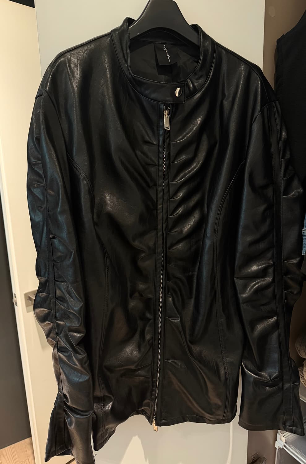 (더보이즈 주연 착용) 나체 셔링 레더 자켓 남자사이즈 상품이미지1