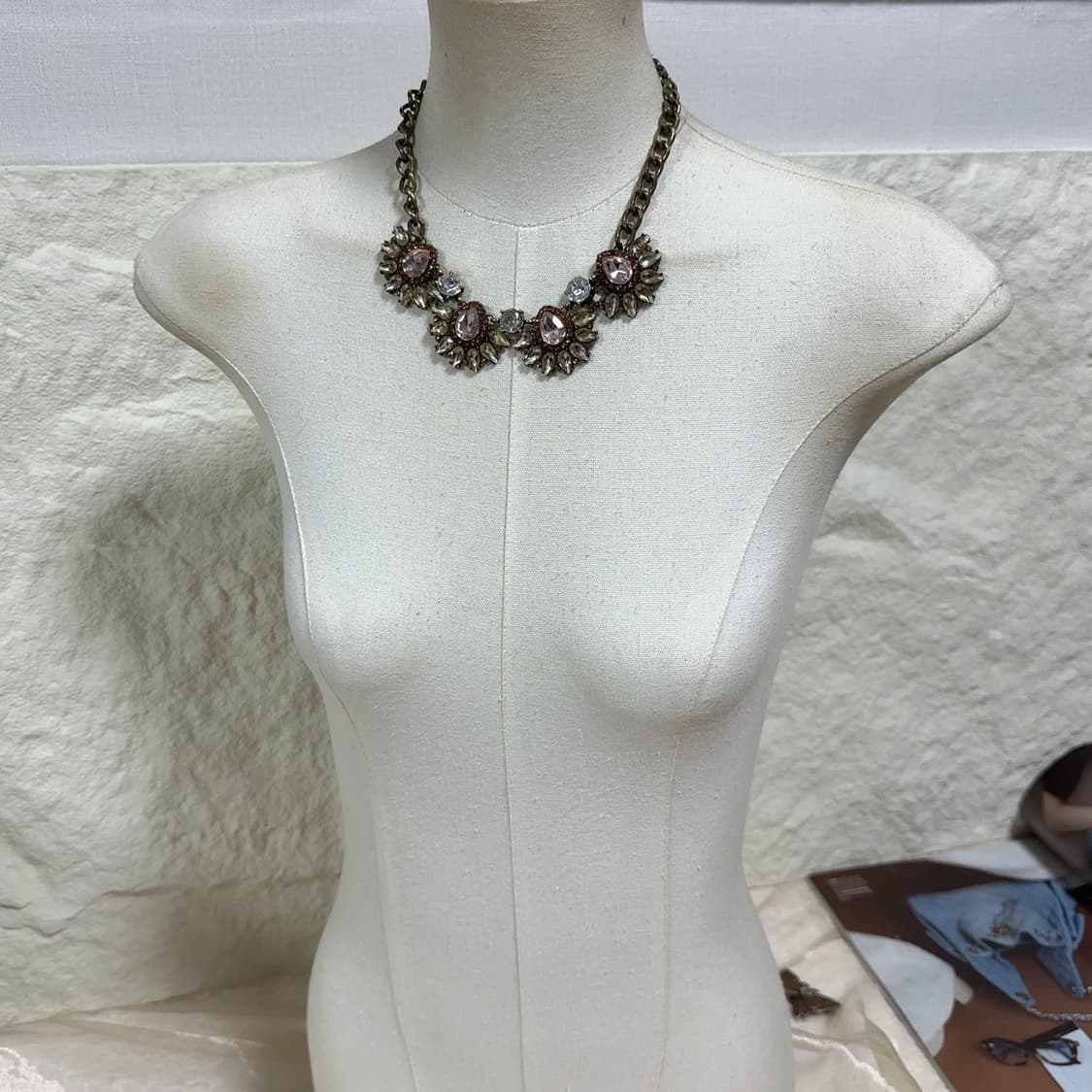 빈티지 황동 baublebar 플라워 오리엔탈 목걸이 상품이미지1