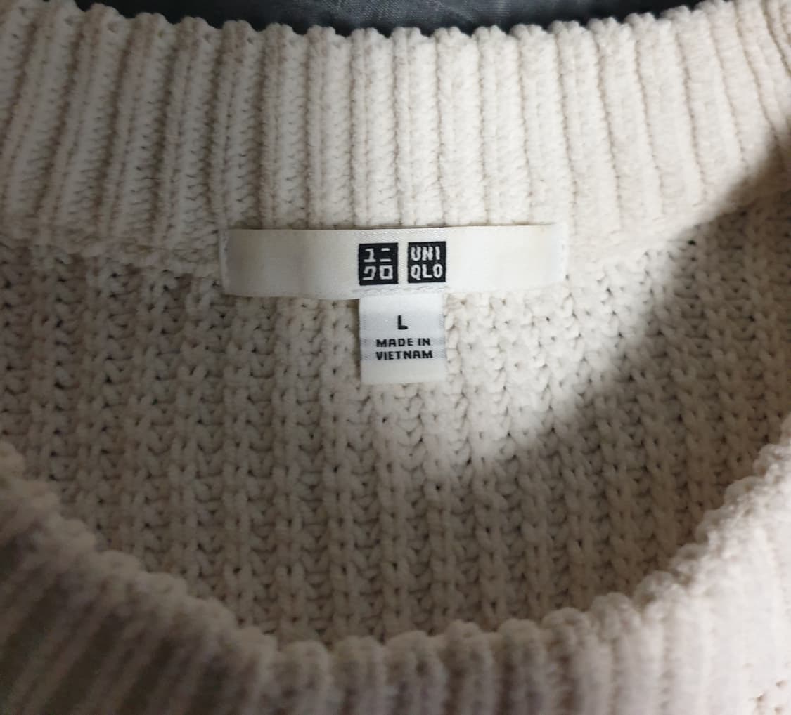 (일본판)유니클로 미니케이블 니트 스웨터 아이보리 (L) 상품이미지3