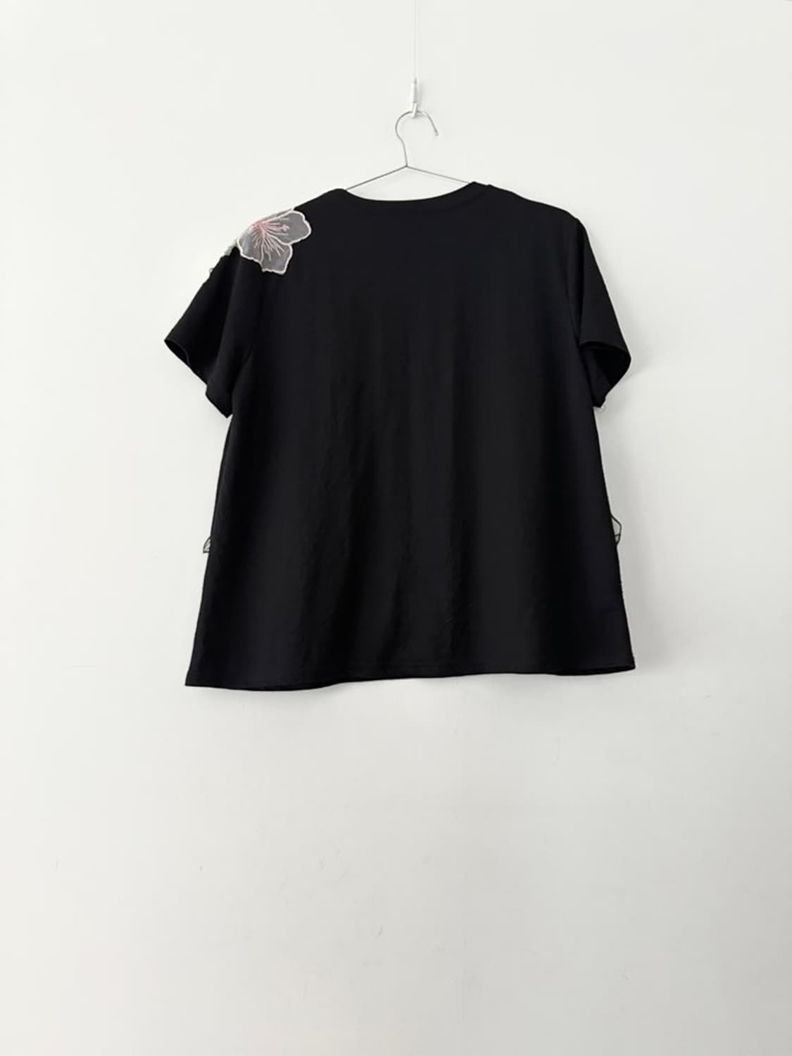 Hibiscus sheer half top / black 상품이미지3