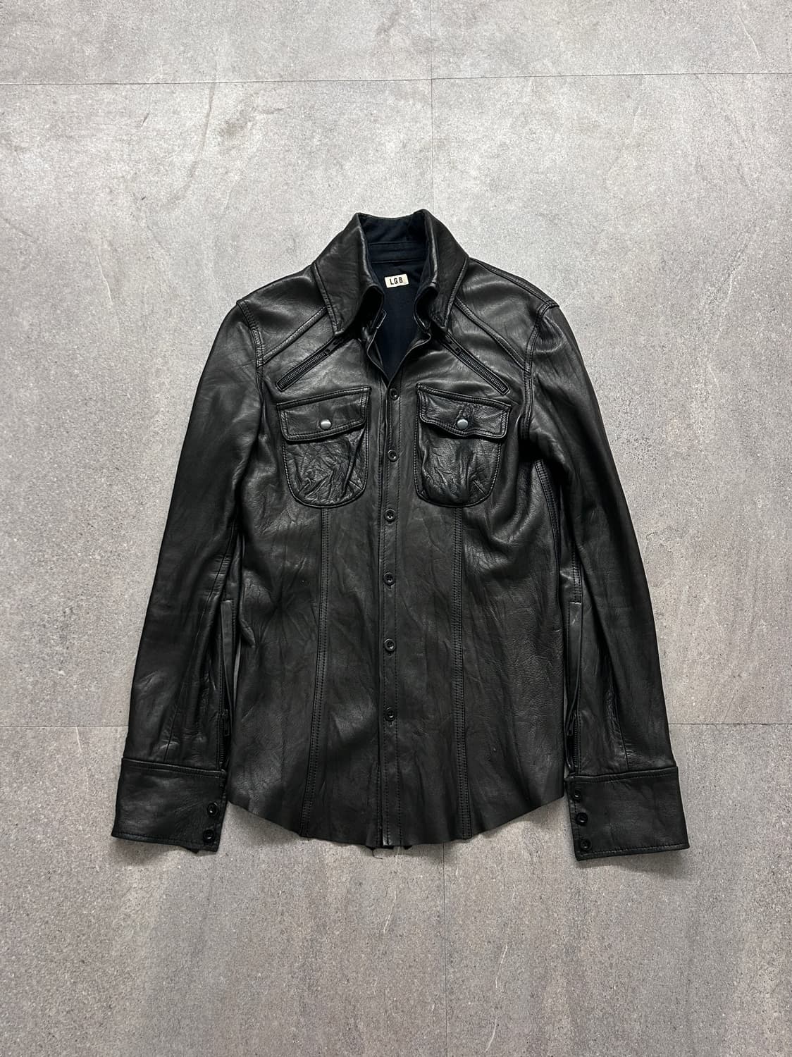 LGB Lambskin Cut Out Leather Shirts Jk 상품이미지1