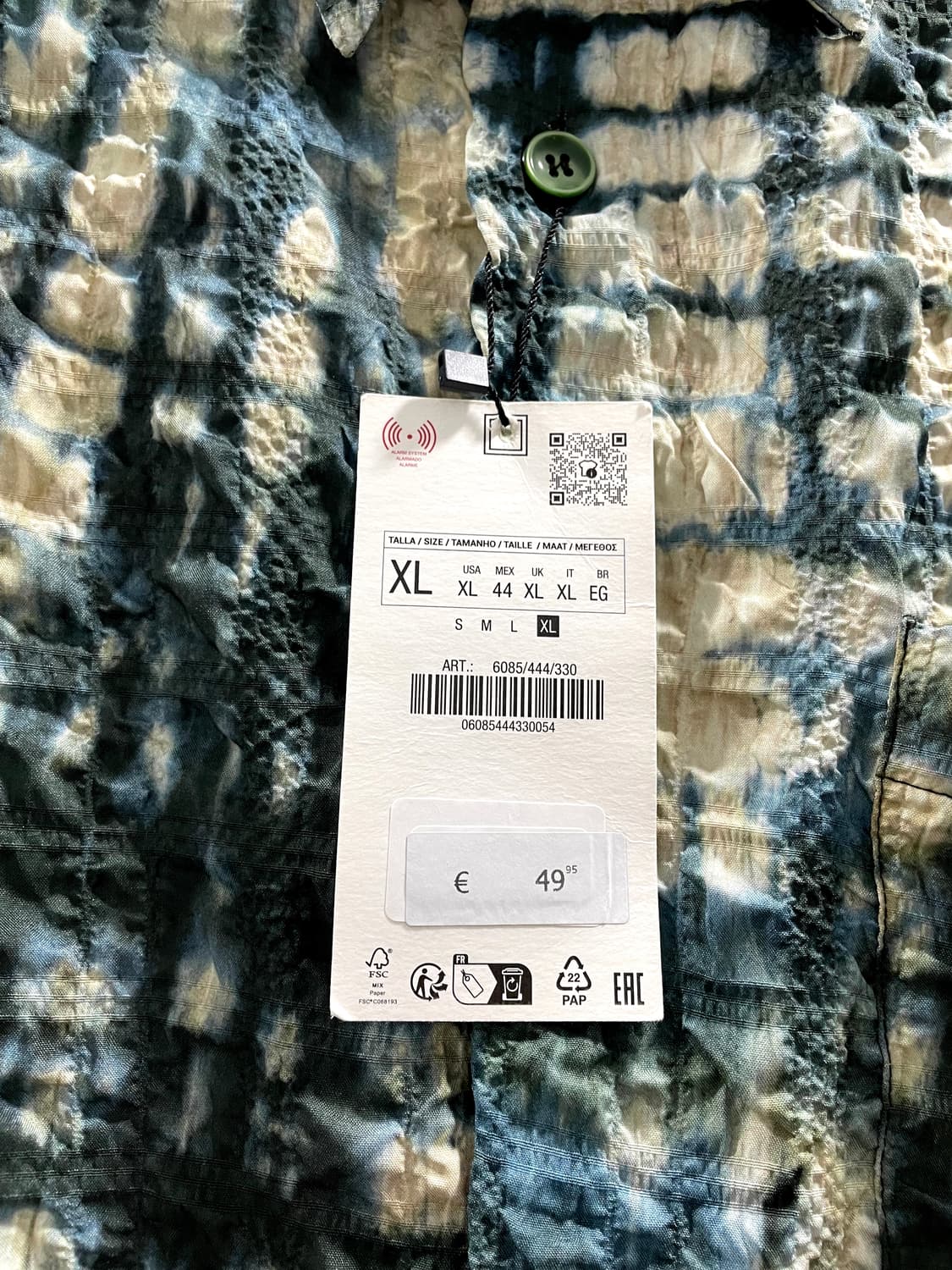 자라/ 타이다이 프린트 셔츠/ XL 상품이미지10