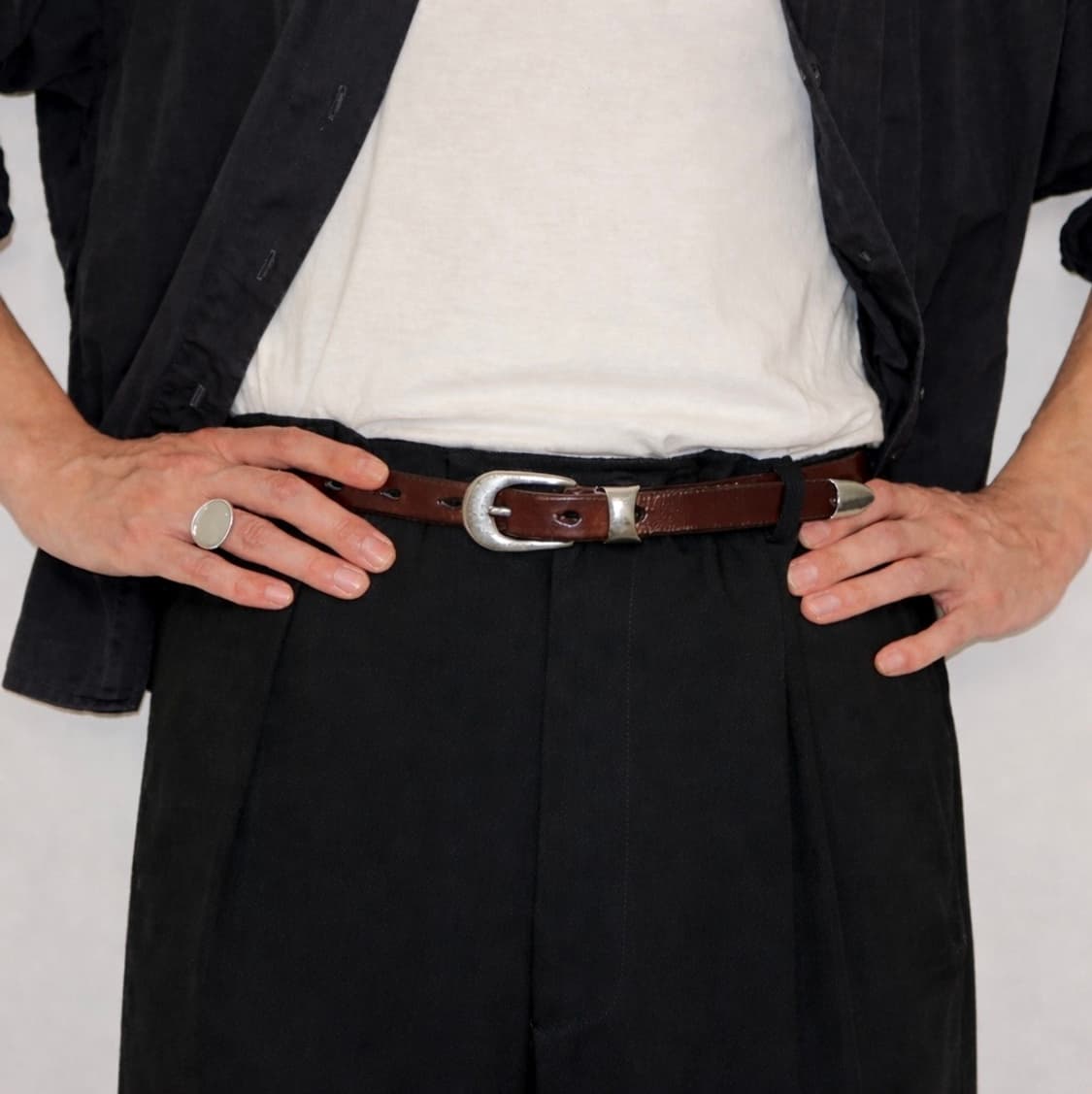 버건디 소가죽벨트 2cm 상품이미지10