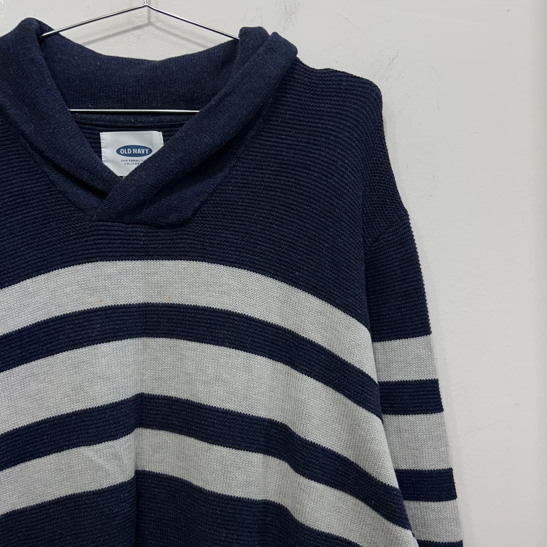 올드 네이비 숄카라 스트라이프 와플 니트 상품이미지1