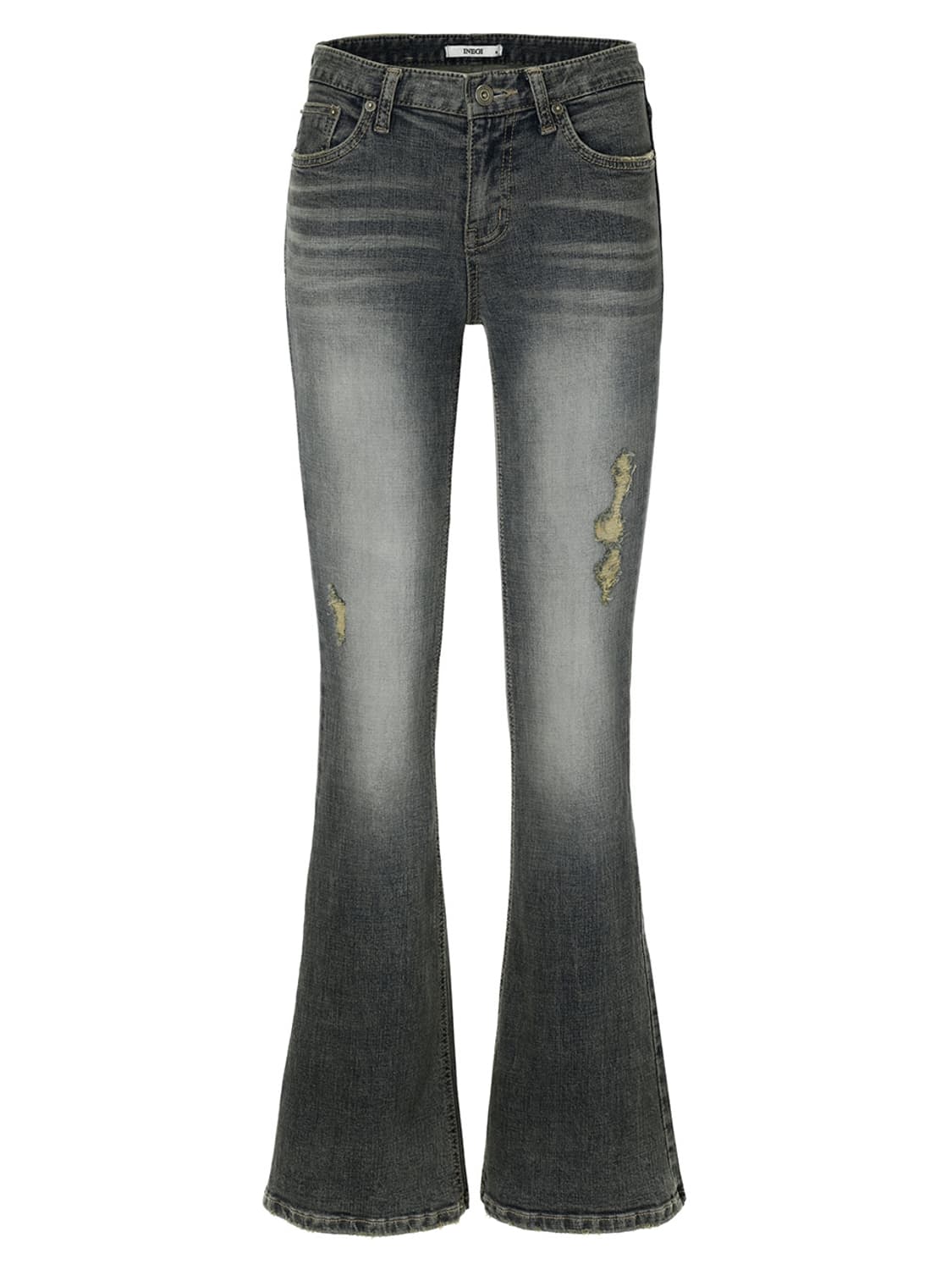 이네기 스모크 미드라이즈 부츠컷 데님팬츠 블랙 M 상품이미지1