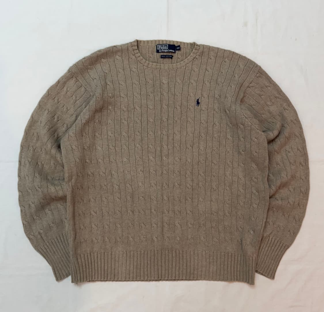 폴로 랄프로렌 꽈배기 케이블 니트 오트밀 베이지 상품이미지1