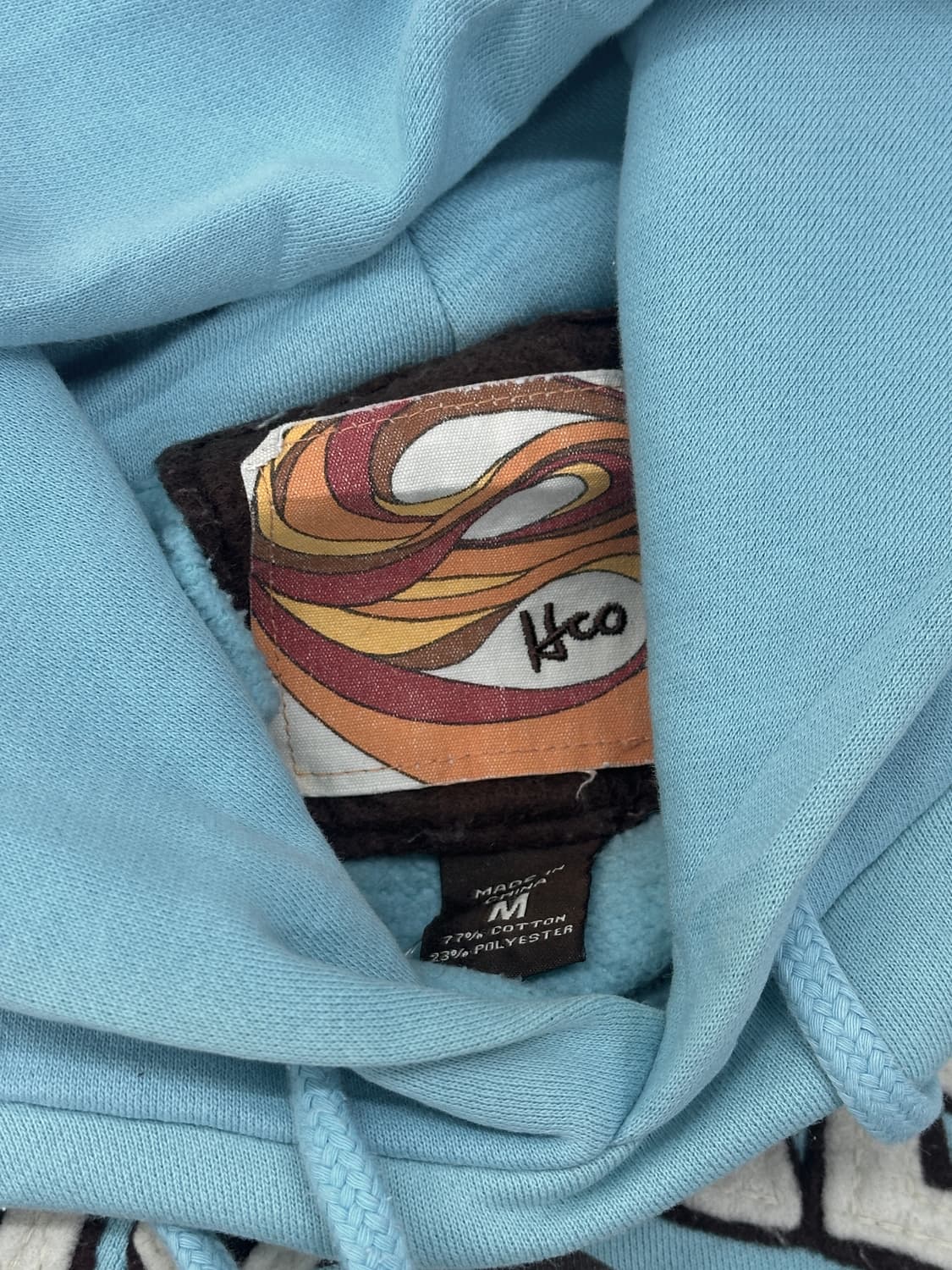 스카이 블루 빈티지 후드티셔츠 일본 오네갸루 팝갸루 보헤미안 그런지 상품이미지5