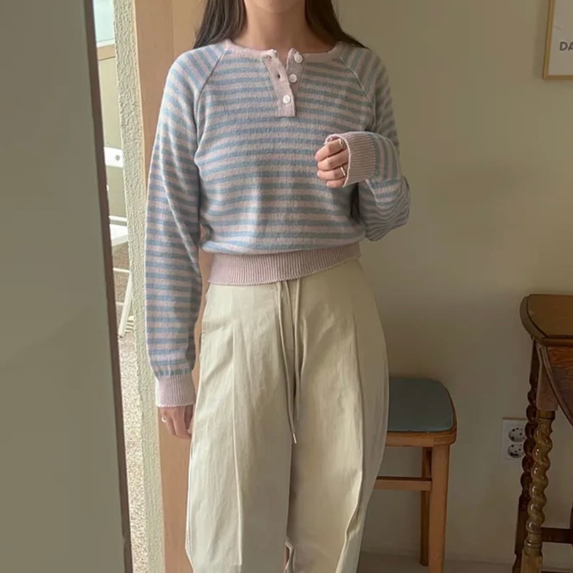 스트라이프 단가라 니트 새상품 상품이미지2