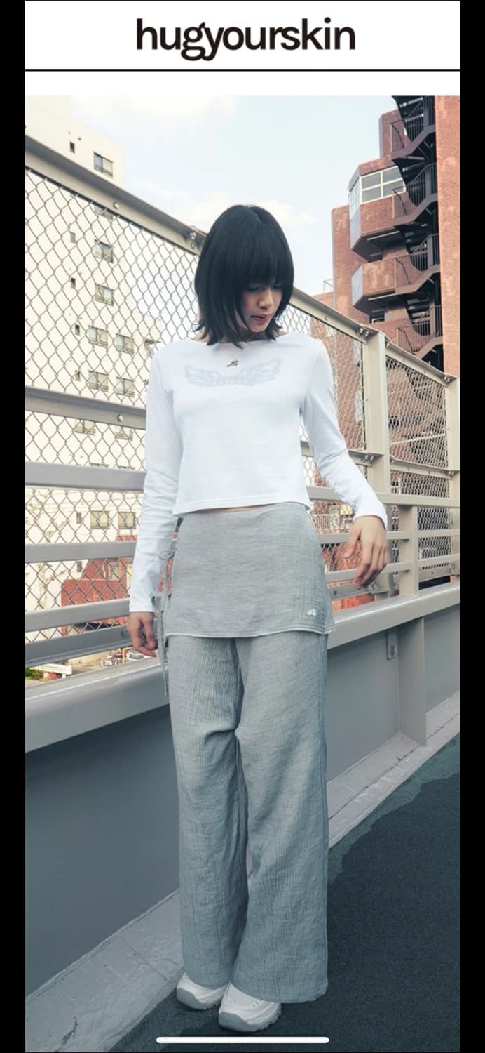 (택O새상품) 허그유어스킨 레이어드팬츠 그레이 상품이미지2