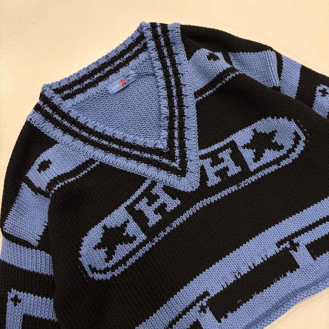 에고이스트 LOOKS ARE SERVED 니트 블랙/블루 B469 상품이미지3