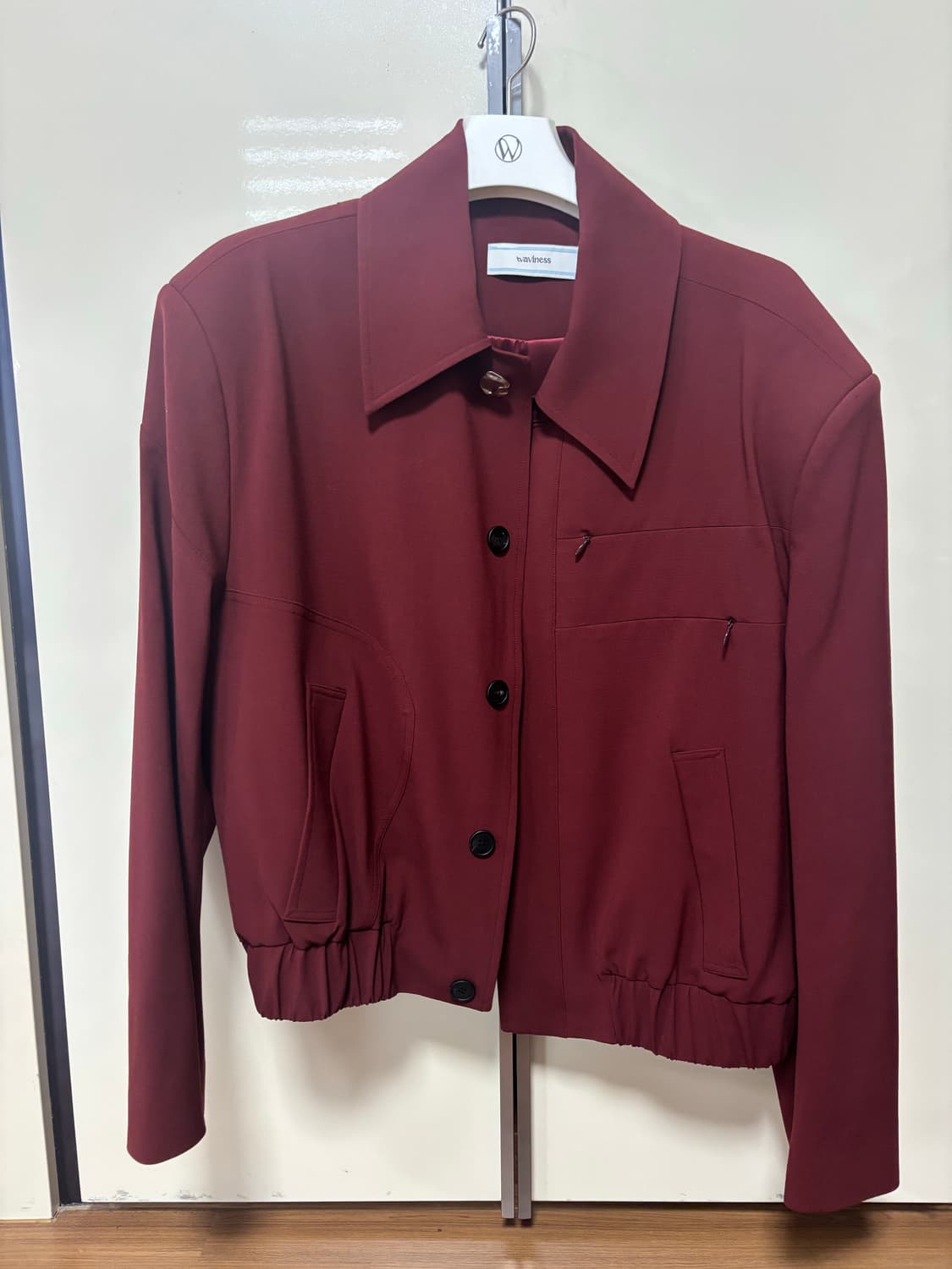 웨이비니스 터널링 울 블루종 버건디 1사이즈 상품이미지2