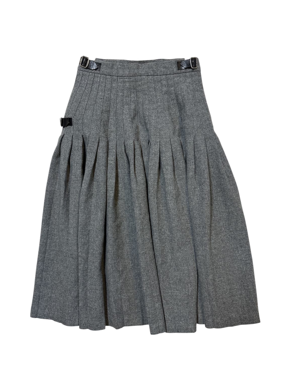 그레이 벨티드 미디 랩스커트 상품이미지2