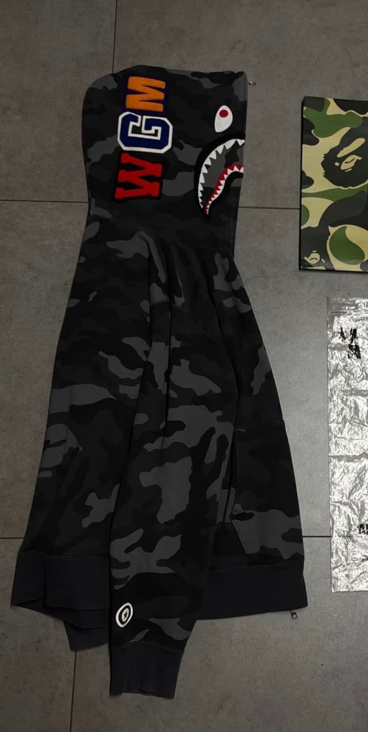 베이프 샤크 후드집업 흑계 XL 상품이미지2