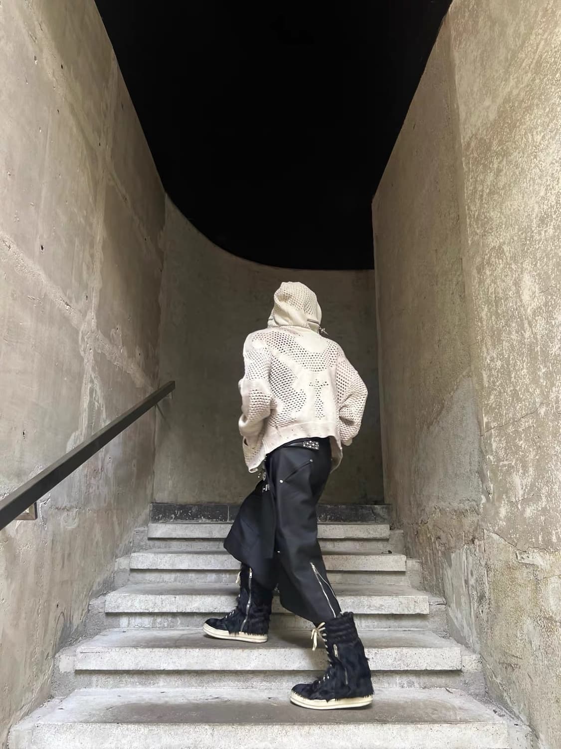 펀칭 니트 후드집업 상품이미지5